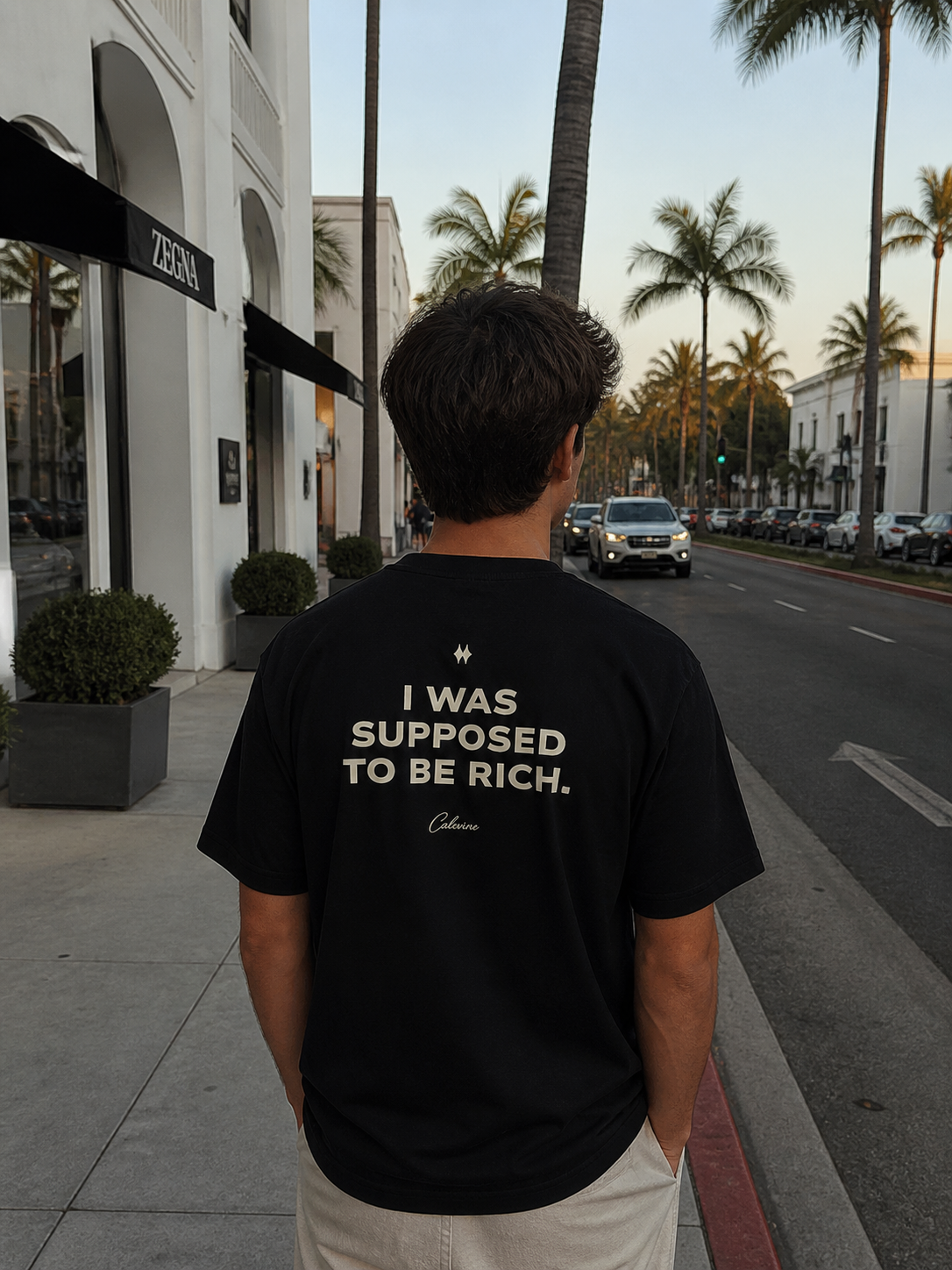 I Was Supposed To Be Rich Classic Black Tee