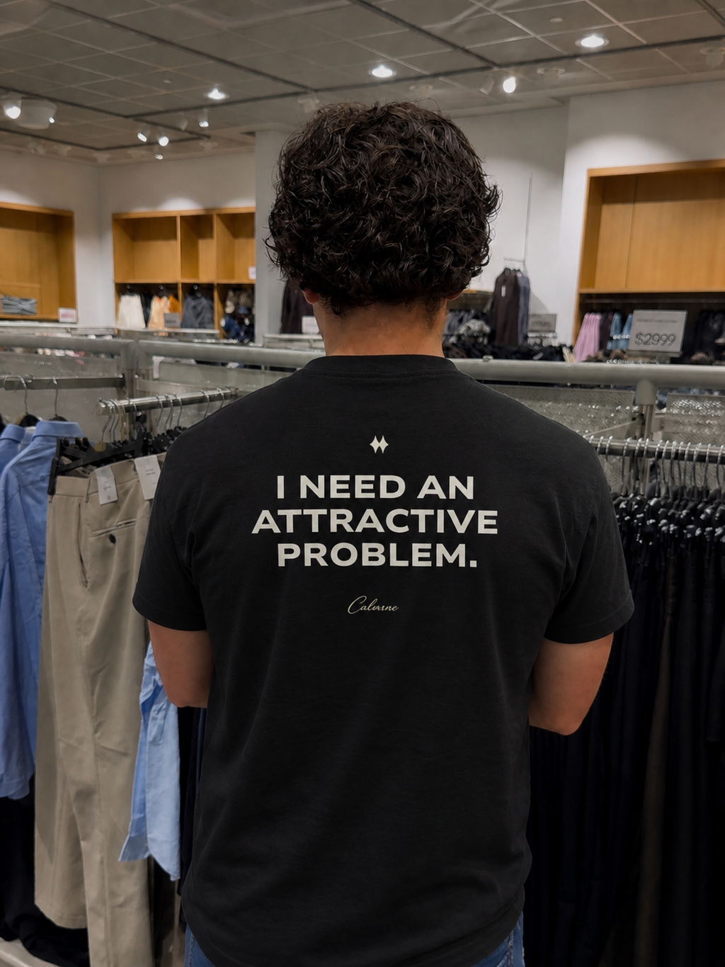 I Need An Attractive Problem Classic Black Tee
