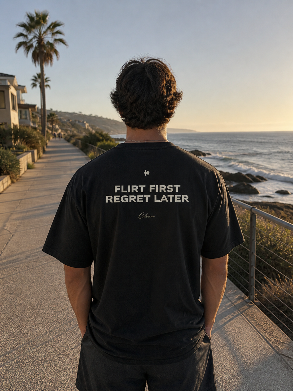 Flirt First, Regret Later Classic Black Tee